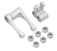 QOAKSDY RC Teile Compatibile con LOSI per Promoto per MX 1/4 RC Moto Ammortizzatore Posteriore Braccio Sterzo Sterzo Servo Supporto con Cuscinetti Allargati(Silver)