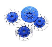 QOAKSDY RC Teile Compatibile con Sakura D4 On-Road per Corse 1/10 RC Parti di Automobili 4 Pezzi Freno A Disco in Metallo Cerchione Scatola Adattatore Esagonale in Metallo 12 Mm(Blue)