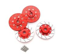 QOAKSDY RC Teile Compatibile con Sakura D4 per On-Road per Auto da per Corsa 1/10 RC Parti di Automobili 4 Pezzi Freno A Disco in Metallo Cerchione Scatola Adattatore Esagonale 12 Mm(Red)