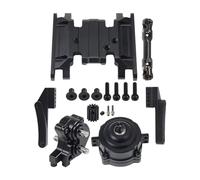QOAKSDY RC Teile Compatibile con SCX10 II 90046 1/10 RC Car Crawler per Aggiornamento Telaio Motore Anteriore Riduttore Epicicloidale Caso di Trasferimento Piastra Paramotore Trasmissione(Black)