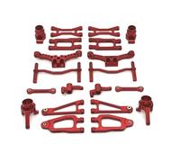 QOAKSDY RC Teile Compatibile con SCY 18101 18102 Kit in Metallo Braccio Anteriore E Posteriore Tazza Sterzo Ammortizzatore Torre Corpo Post Barra di Collegamento 1/18 RC Car Parts(Red)