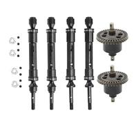 QOAKSDY RC Teile Compatibile con Traxxas per Slash 4x4 per Huanqi per Veicoli Fuoristrada di Breve Durata Aggiornamento Albero Motore per Gruppo Differenziale Ad Ingranaggi in Metallo(Front And Rear)