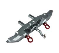QOAKSDY RC Teile Compatibile con TRX4 per Defender per Bronco Paraurti Posteriore in Lega di Alluminio CNC con Gancio di Traino 1/10 RC Crawler Car Upgrade Parts(Gray)