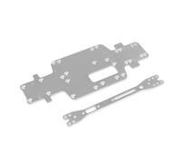 QOAKSDY RC Teile Compatibile con Wltoys 284161 284010 284131 K989 K979 K969 in Metallo per Piastra Inferiore del Telaio E Piastra del Secondo Piano 1/28 RC Parte di Aggiornamento per Auto(Silver)