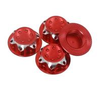 QOAKSDY RC Teile Compatibile con X-maxx per Summit per E-revo per Arrma 1:8 rc Cars Copriruota Antiscivolo Coprimozzo Ruota in Lega di Alluminio Dado Esagonale da 17 Mm(Red)