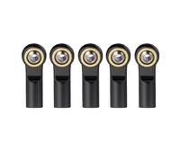 QOAKSDY RC Teile per Axial per SCX10 D90 1/10 RC Auto Parti di Camion 5 Pezzi in Lega di Alluminio M3 Teste con Giunto Sferico Curvo estremità in Senso Orario Filo(Black)