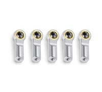 QOAKSDY RC Teile per Axial per SCX10 D90 1/10 RC Auto Parti di Camion 5 Pezzi in Lega di Alluminio M3 Teste con Giunto Sferico Curvo estremità in Senso Orario Filo(Silver)