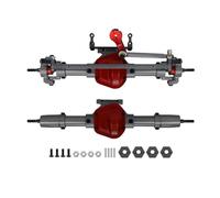 QOAKSDY RC Teile per Axial per SCX10 D90 1/10 RC per Rock Crawler Parti di Aggiornamento per Auto in Metallo CNC Anteriore ASSE Posteriore con Base Servo(Front And Rear)