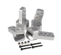 QOAKSDY RC Teile per Axial per SCX10 II per Telaio Fai da Te 90046 Parti in Alluminio CNC Collegamento ASSE Riser 4 Angoli Supporti Anti-Squat 1/10 RC Crawler(Silver)