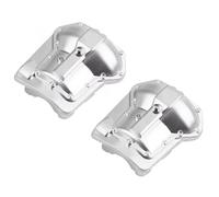 QOAKSDY RC Teile per Traxxas per TRX4 1/10 RC Crawler Car 2 Pezzi Copertura Alloggiamento Anteriore ASSE Posteriore in Metallo con Parti di Accessori di Ricambio A Vite(Silver)