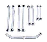 QOAKSDY RC Teile per Traxxas per TRX4M 1/18 RC Crawler Auto Aggiornamenti di Ricambio Parti Collegamento di Sospensione Ad Alta Distanza E Set di Collegamenti dello Sterzo(Silver)