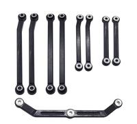 QOAKSDY RC Teile per Traxxas per TRX4M 1/18 RC Crawler Auto Aggiornamenti di Ricambio Parti Collegamento di Sospensione Ad Alta Distanza E Set di Collegamenti dello Sterzo(Black)