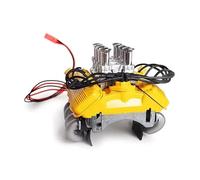QOAKSDY RC Teile per TRX4 1/10 RC Crawler Accessori RC Auto Fst V8 Simulare Motore Cappa di Raffreddamento del Motore Ventole Kit Radiatore Copertura del Dissipatore di Calore(Yellow)