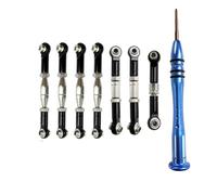 QOAKSDY RC Teile per WLtoys 144001 124018 124019 1:14 RC Auto Parti di Aggiornamento Collegamento Metallico Servo Tirante Kit Asta Sterzo con Cacciavite Phillips(Black)