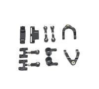 QOAKSDY RC Teile per WPL D12 Parti di Aggiornamento per Auto RC CNC in Metallo Superiore Inferiore per Braccio Oscillante Sterzo Tazza Giunto Sferico Accessori Set(Black)