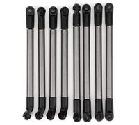QOAKSDY RC Teile Set di 8 Barre di Collegamento in Metallo, estremità delle Barre in Plastica, Ricambio di Ricambio per Auto Cingolate Telecomandate con per Passo da 275 Mm, 1/10