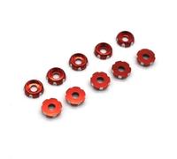 QOAKSDY RC Teile Vite a Testa Tonda con Guarnizione M3 in Lega di Alluminio per Auto con Telecomando 1/10 per Accessori di aggiornamento per rondella(Red)