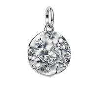 QOAUPO Ciondolo da donna in argento sterling 925, strutturato e medaglione charms, adatto per braccialetti e collane europei (Z4), Argento sterling