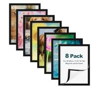 Qobobo Diamond Painting Cornice portafoto 30 x 40 cm, colore nero, confezione da 8 cornici magnetiche autoadesive per Diamond Painting 5D, cornice magnetica per decorazione da parete di casa