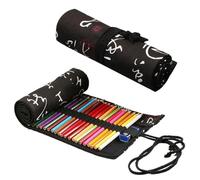 QOCUILC astuccio roll-up per matite, astuccio portatile per matite, astuccio roll-up in tela per studente disegnatore, pennello per artista