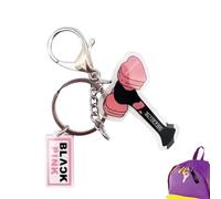 QOCUILC Portachiavi K-Pop Fan - Set Rosa con Lightstick, Cubo & Logo - Accessori per Concerto Tour 2025 - Circa 6 cm - Regalo per Ragazze BLINKs