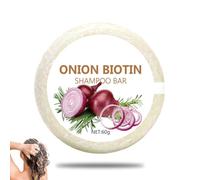 QOCUILC Shampoo solido alla cipolla e biotina, shampoo solido alla cipolla e rosmarino, detergente e idratante profondo, da usare sotto la doccia, a casa e in viaggio (1 pezzo)