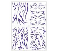 QOCUILC Tatuaggi Temporanei Demon Purple Hunter Set 4 pezzi - Stickers viola luminosi per Cosplay, Festival, Halloween - Tattoo impermeabili