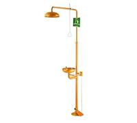 qodxcrfv Stazione Combinata Lavaggio Oculare e Viso, Ciotola e Soffione in Acciaio Inossidabile, Attivazione Manuale o a Pedale, per Uso Industriale, Laboratorio e Fabbrica