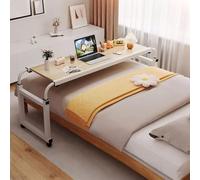 qodxcrfv Tavolo da letto, Scrivania per computer con rotelle (Larghezza 140-230 cm, Dimensioni pannello 140 x 45 cm) altezza regolabile Larghezza per il lavoro, il tempo libero e la ristorazione