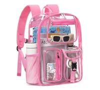QOECI Zaino trasparente per scuola, 43,2 cm, grande, resistente, in TPU, trasparente, per ragazzi, ragazze, donne, uomini, per sport universitari, Large