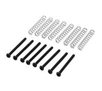 Qoekacy 8 pezzi M2.5x32MM Pick-up per chitarra elettrica di Humbucker, regolazione dell'altezza vite e molla, passo 0,4 mm, nero
