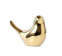 Qoekacy Casa Pile Figure di uccelli d'oro Statue di uccelli in Ceramica Moderni Scultura Animale Decorazione Artigianato in Ceramica d'oro-M