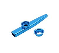 Qoekacy Kazoo Flute in Lega di Alluminio Metallo con 5 Pezzi Regali Flute Diaframma per Bambini Amanti della Musica-Blu