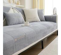 QOEUIUJ Coperta for Divano Fuzzy Moderno Decorativo for Sofa Piccolo e Grande, 1/2/3/4 Posti Universale Copertura Protettiva for Couch del Copridivani Soggiorno Forma di L/U(Grigio,70x210cm/27x82in)