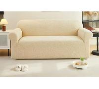 QOEUIUJ Copertura Protettiva for Divano AntiGraffio, Super Elasticizzata Copridivano 1/2/3/4 Posti, Tessuto Jacquard Spesso e Resistente, Antiscivolo Universale Moderno(Beige,93"-118"(234-300cm))