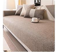 QOEUIUJ Copridivano in Morbida Cotone e Lino Lavabile, Copri Divano Antiscivolo da 1/2/3 Posti for Divani Componibili, Sofa Protezione for Mobili a Forma di L/U(caffè,90x210cm)