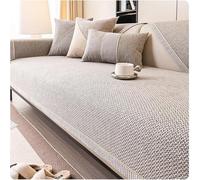 QOEUIUJ Copridivano in Morbida Cotone e Lino Lavabile, Copri Divano Antiscivolo da 1/2/3 Posti for Divani Componibili, Sofa Protezione for Mobili a Forma di L/U(Verde,90x160cm)