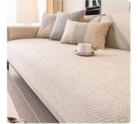 QOEUIUJ Copridivano in Morbida Cotone e Lino Lavabile, Copri Divano Antiscivolo da 1/2/3 Posti for Divani Componibili, Sofa Protezione for Mobili a Forma di L/U(Beige,90x240cm)