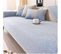 QOEUIUJ Copridivano in Morbida Cotone e Lino Lavabile, Copri Divano Antiscivolo da 1/2/3 Posti for Divani Componibili, Sofa Protezione for Mobili a Forma di L/U(Blu,70x180cm)