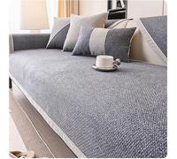 QOEUIUJ Copridivano in Morbida Cotone e Lino Lavabile, Copri Divano Antiscivolo da 1/2/3 Posti for Divani Componibili, Sofa Protezione for Mobili a Forma di L/U(Grigio Scuro,110x180cm)
