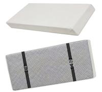 QOEUIUJ Cuscino Per Panca Impermeabile In Ecopelle Spessore 5cm Cuscino Seduta Antiscivolo Con Lacci Per Giardino Esterno Interno Scarpiera Davanzale(Bianco,120x40cm)