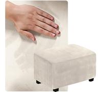 QOEUIUJ Dimensioni Personalizzate Copri Pouf Rettangolare, Fodera for Poggiapiedi Allungabile Ottomana sgabello, Dimmi la taglia che ti serve e la personalizzeremo for te(Beige,65x135cm)