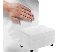 QOEUIUJ Dimensioni Personalizzate Copri Pouf Rettangolare, Fodera for Poggiapiedi Allungabile Ottomana sgabello, Dimmi la taglia che ti serve e la personalizzeremo for te(Ivory,95x135cm)