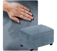 QOEUIUJ Dimensioni Personalizzate Copri Pouf Rettangolare, Fodera for Poggiapiedi Allungabile Ottomana sgabello, Dimmi la taglia che ti serve e la personalizzeremo for te(Grigio Blu,90x140cm)