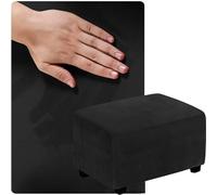 QOEUIUJ Dimensioni Personalizzate Copri Pouf Rettangolare, Fodera for Poggiapiedi Allungabile Ottomana sgabello, Dimmi la taglia che ti serve e la personalizzeremo for te(Nero,100x170cm)