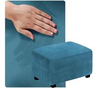 QOEUIUJ Dimensioni Personalizzate Copri Pouf Rettangolare, Fodera for Poggiapiedi Allungabile Ottomana sgabello, Dimmi la taglia che ti serve e la personalizzeremo for te(Peacock blue,100x170cm)