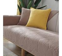 QOEUIUJ Rivestimento for Divano Angolare a L Copridivano in Velluto Spesso, Imbottito e Reversibile con Fodera Anti-Scadimento for Divani Modulari(Marrone,70x210cm/27x82in)