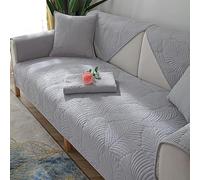 QOEUIUJ Rivestimento for Divano Angolare a L Copridivano in Velluto Spesso, Imbottito e Reversibile con Fodera Anti-Scadimento for Divani Modulari(Grigio,70x210cm/27x82in)