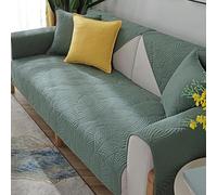 QOEUIUJ Rivestimento for Divano Angolare a L Copridivano in Velluto Spesso, Imbottito e Reversibile con Fodera Anti-Scadimento for Divani Modulari(Verde,70x210cm/27x82in)