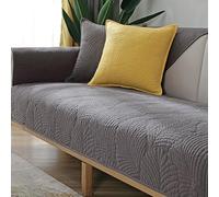 QOEUIUJ Rivestimento for Divano Angolare a L Copridivano in Velluto Spesso, Imbottito e Reversibile con Fodera Anti-Scadimento for Divani Modulari(Grigio Scuro,70x210cm/27x82in)